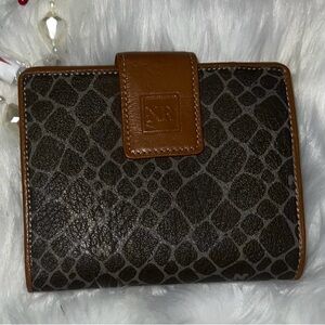 Vintage Nina Ricci Maroquinene Brown and Black Textured leather Wallet